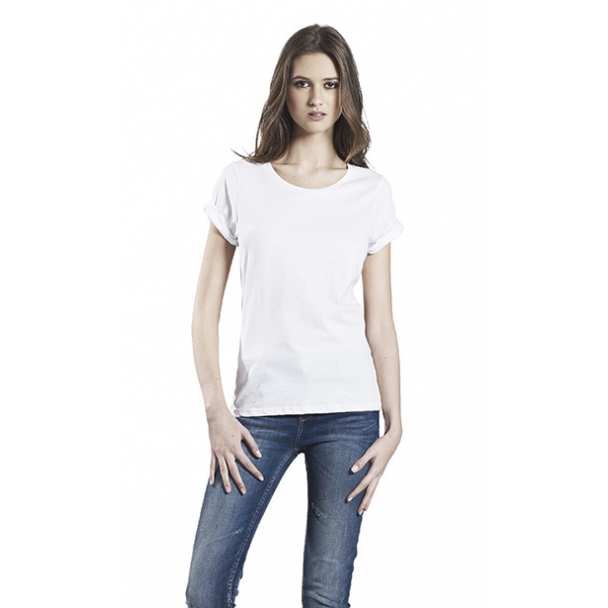 WOMENS ROLLED SLEEVE T-SHIRT